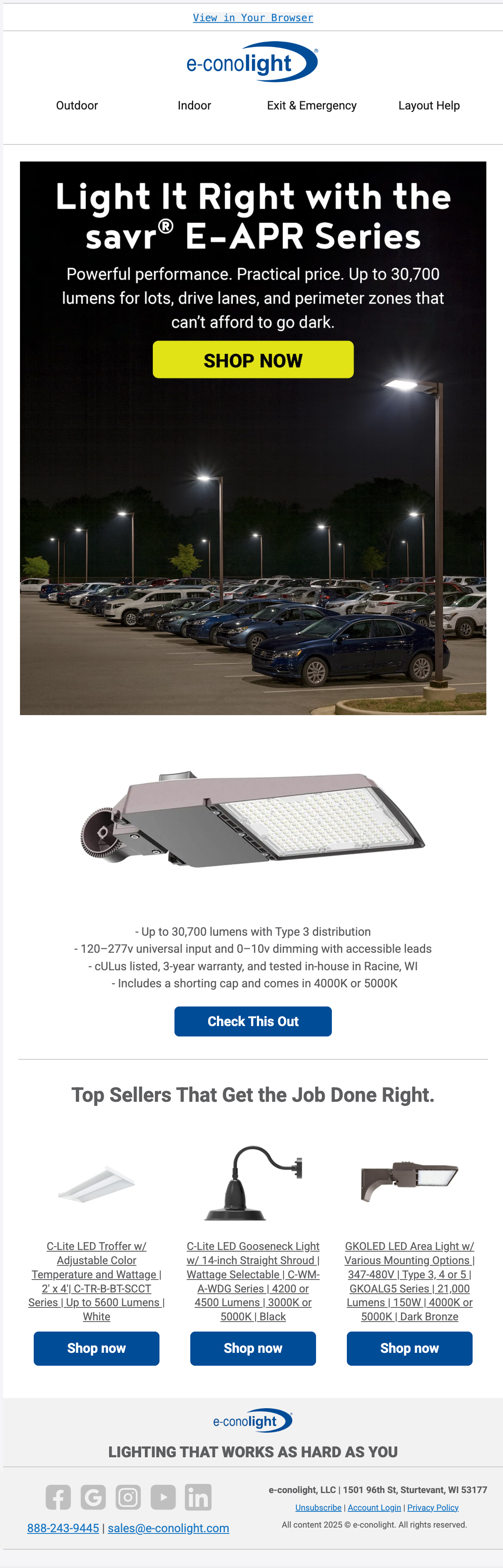 Area Lighting e-mail